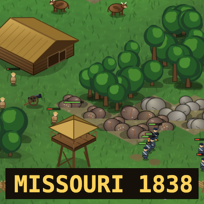 A screenshot from the Missouri 1838 game.