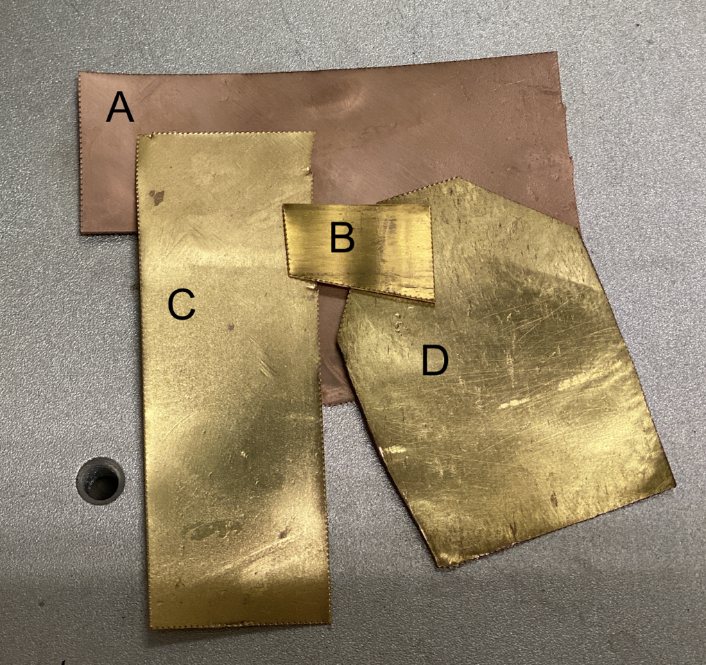 Tumbaga before and after depletion gilding compared to pure gold