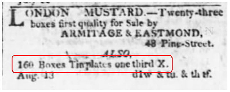 Advertisement in the New York Evening Post, 1807